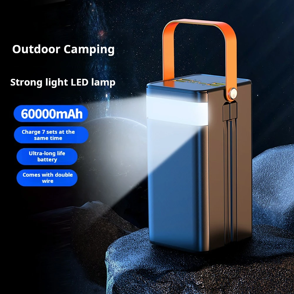 30000mAh 120W PD 보조배터리 (LED 캠핑 라이트 내장) — 여름 휴가·차박 — AliExpress 어필리에이트 제품 사진 (평점 5)