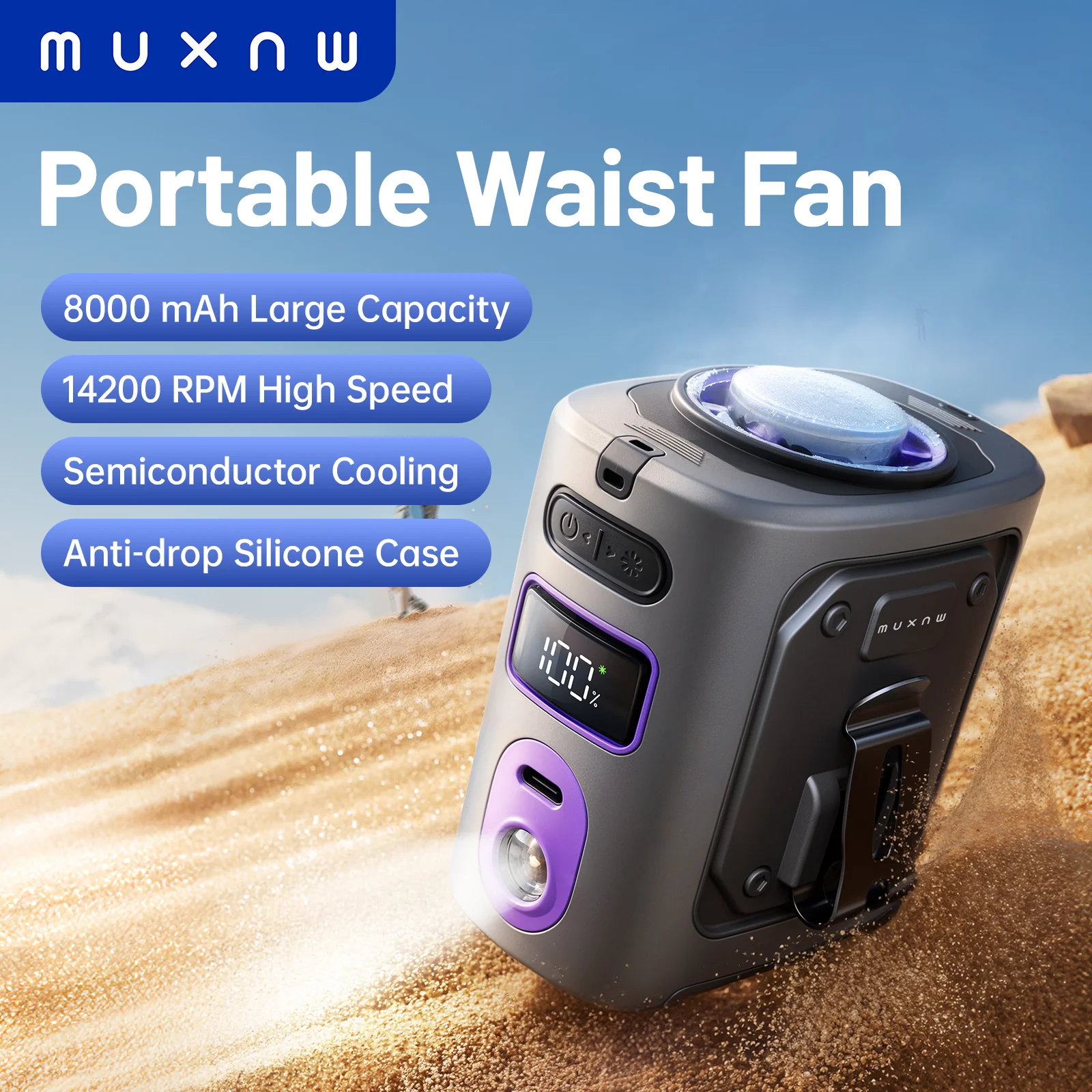 MUXNW 클립 선풍기 8000mAh — 사무실 책상 집게형 (최근 판매 267) — AliExpress 어필리에이트 제품 사진 (평점 4.8)