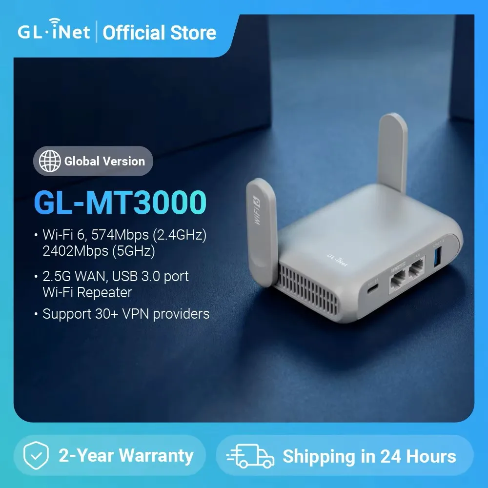 GL.iNet Beryl AX (GL-MT3000) 여행용 Wi-Fi 6 라우터 — AliExpress 어필리에이트 제품 사진 (평점 4.9)