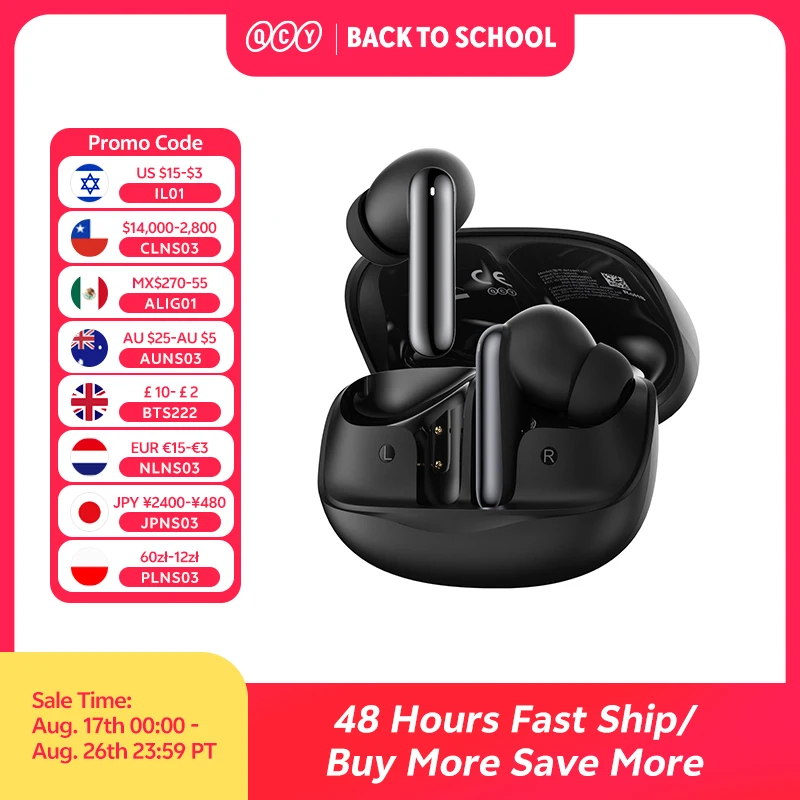 QCY Melobuds N50 ANC 무선 이어폰 (블루투스 5.4) — AliExpress 어필리에이트 제품 사진 (평점 4.8)