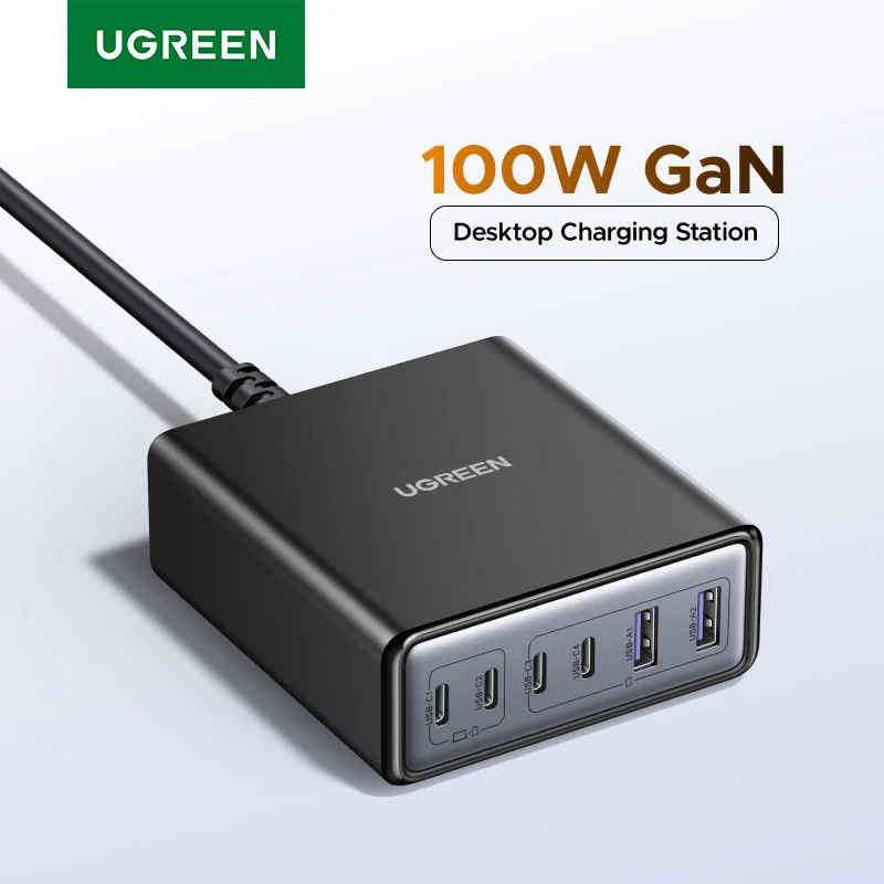 UGREEN 100W GaN 6-in-1 데스크 충전기 — AliExpress 어필리에이트 제품 사진 (평점 4.9)