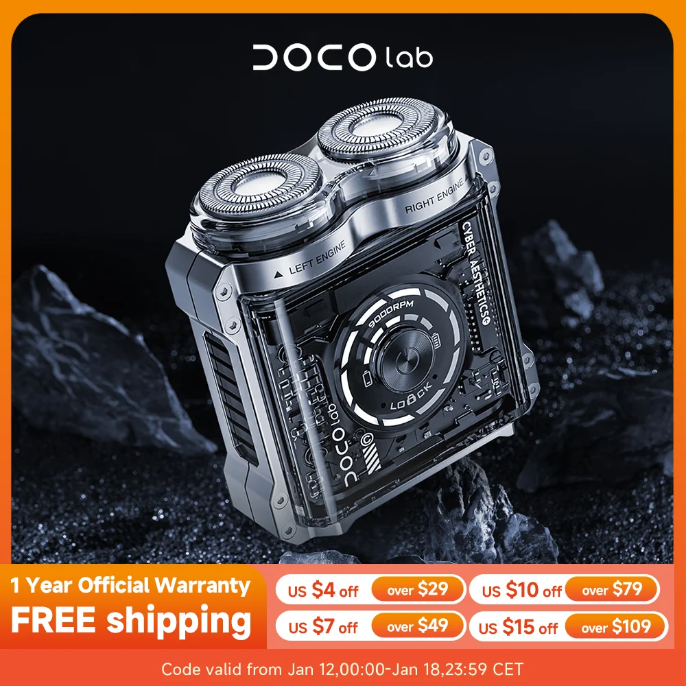 DOCOLAB 메탈 미니 자석 더블헤드 전기면도기 — 휴대성 특화 (전신 세척) — AliExpress 어필리에이트 제품 사진 (평점 4.76)