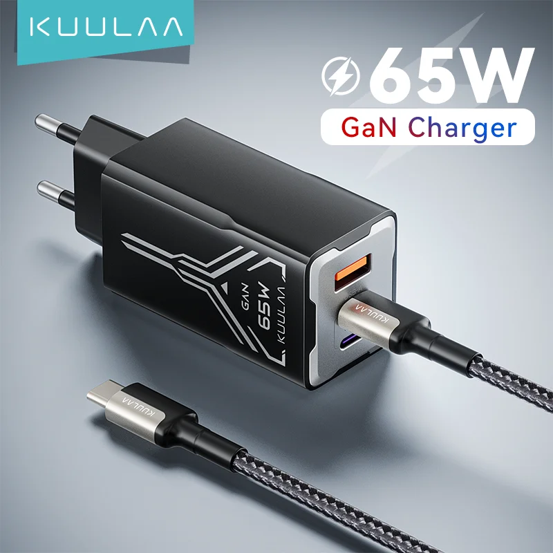 KUULAA 65W GaN Charger Type C Quick Charge 4.0 3.0 PD USB Charger for iPhone Laptop — AliExpress 어필리에이트 제품 사진 (평점 4.7)