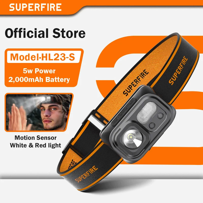 SUPERFIRE Mini Powerful Hiking Camping Headlamp USB C Rechargeable Head Light LED Sensor Headlight Front Head Lamp For Working — AliExpress 어필리에이트 제품 사진 (평점 4.74)
