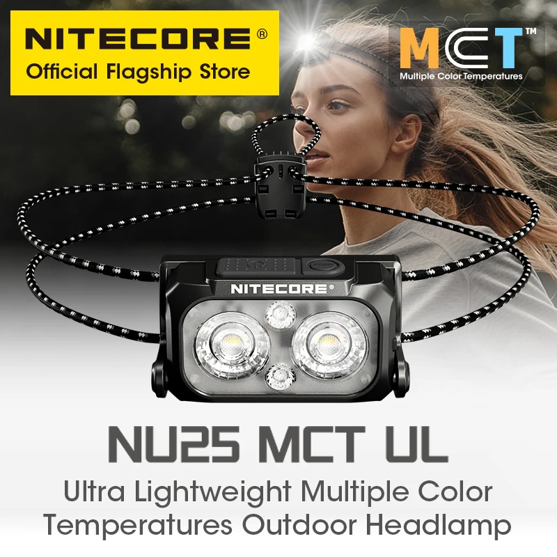 NITECORE NU25 MCT UL USB-C Rechargeable Headlamp Multiple Color Temperatures Headlight for Trail Running Trekking Backpacker — AliExpress 어필리에이트 제품 사진 (평점 4.99)