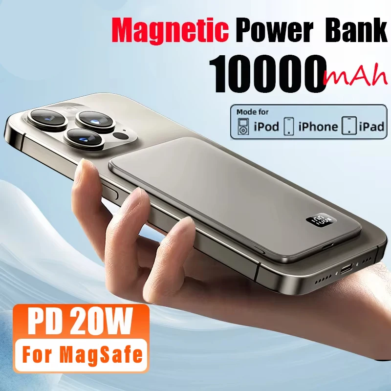 10000mAh Ultra Thin Power Bank for MagSafe, Magnetic Wireless Fast Charging Portable Battery For iPhone Xiaomi Samsung — AliExpress 어필리에이트 제품 사진 (평점 4.58)