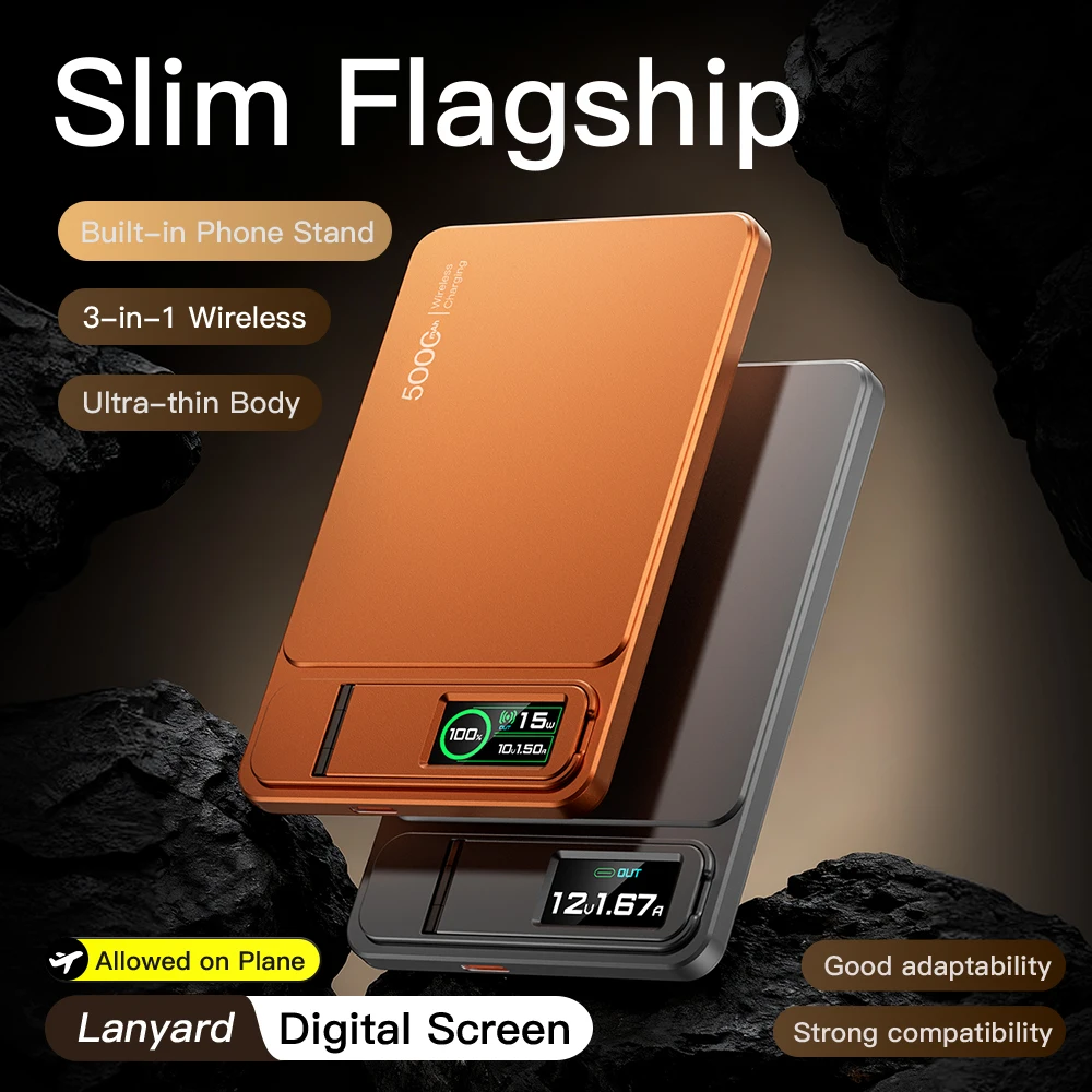 10000mAh 슬림 자석형 보조배터리 — 휴대성 1위 (MagSafe 호환 무선 20W) — AliExpress 어필리에이트 제품 사진 (평점 4.84)