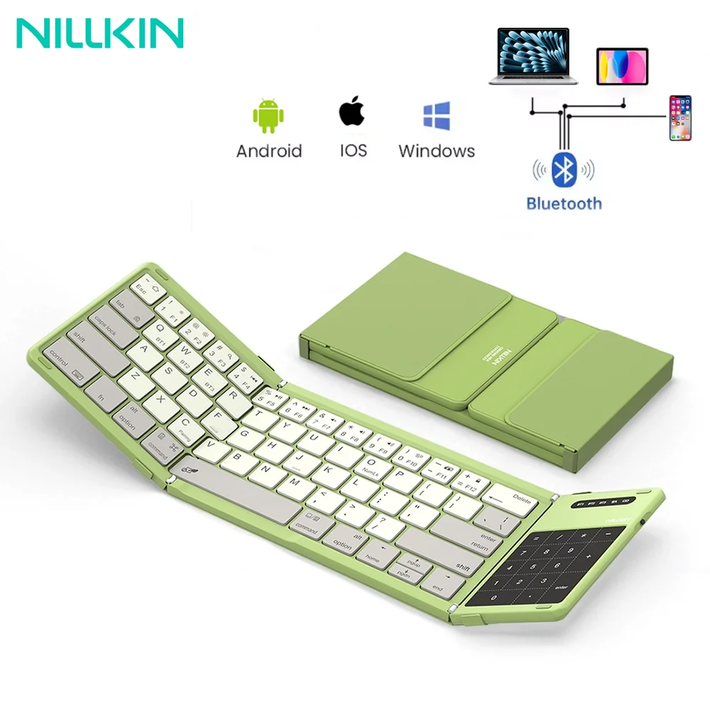NILLKIN Mini Foldable Wireless Bluetooth Keyboard Rechargeable Folding Portable Keyboards With Touchpad for Windows iOS Android — AliExpress 어필리에이트 제품 사진 (평점 4.95)